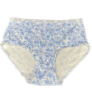 Tommy Hilfiger Womens Sz Medium Panty Brief High Rise White Blue New Without Tag
